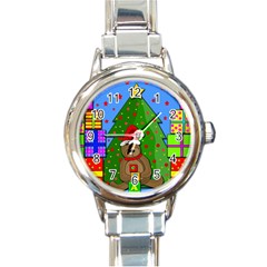 Xmas Gifts Round Italian Charm Watch