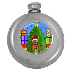 Xmas Gifts Round Hip Flask (5 Oz)