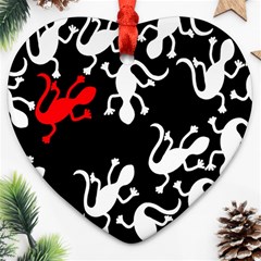 Red Lizard Ornament (heart) 