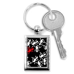 Red Lizard Key Chains (rectangle)  by Valentinaart