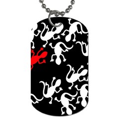 Red Lizard Dog Tag (one Side) by Valentinaart