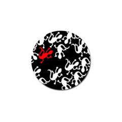 Red Lizard Golf Ball Marker by Valentinaart