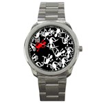 Red lizard Sport Metal Watch Front