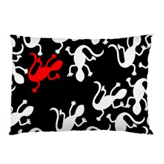 Red Lizard Pillow Case by Valentinaart