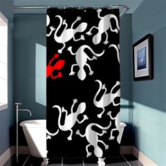 Red Lizard Shower Curtain 36  X 72  (stall)  by Valentinaart