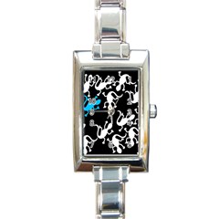 Blue Lizard Rectangle Italian Charm Watch by Valentinaart