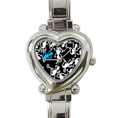 Blue Lizard Heart Italian Charm Watch by Valentinaart