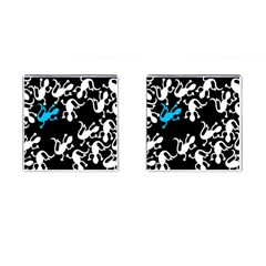 Blue Lizard Cufflinks (square) by Valentinaart