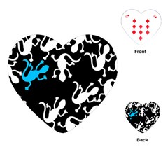 Blue Lizard Playing Cards (heart) 