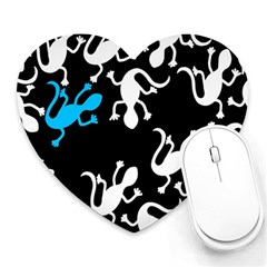 Blue Lizard Heart Mousepads by Valentinaart