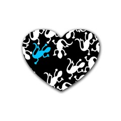 Blue Lizard Heart Coaster (4 Pack)  by Valentinaart