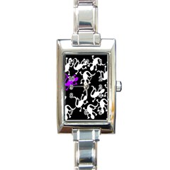 Purple Lizard  Rectangle Italian Charm Watch by Valentinaart