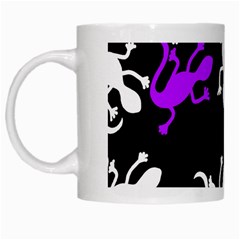 Purple Lizard  White Mugs by Valentinaart