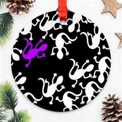 Purple Lizard  Round Ornament (two Sides) 