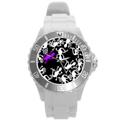 Purple Lizard  Round Plastic Sport Watch (l) by Valentinaart