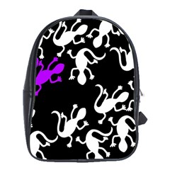 Purple Lizard  School Bags (xl)  by Valentinaart