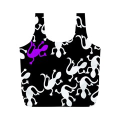 Purple Lizard  Full Print Recycle Bags (m)  by Valentinaart