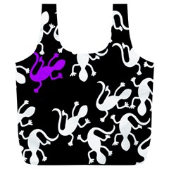 Purple Lizard  Full Print Recycle Bags (l)  by Valentinaart