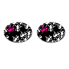 Magenta Lizard Cufflinks (oval) by Valentinaart