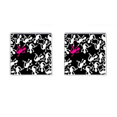 Magenta Lizard Cufflinks (square) by Valentinaart