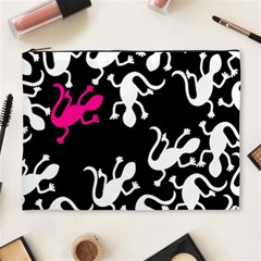 Magenta Lizard Cosmetic Bag (xl) by Valentinaart