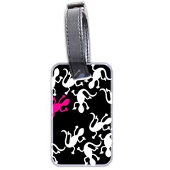 Magenta Lizard Luggage Tags (two Sides) by Valentinaart