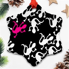 Magenta Lizard Snowflake Ornament (2-side)