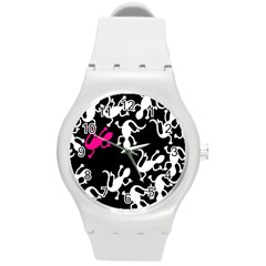 Magenta Lizard Round Plastic Sport Watch (m) by Valentinaart