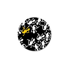 Yellow Lizard Pattern Golf Ball Marker by Valentinaart