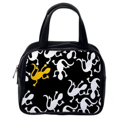 Yellow Lizard Pattern Classic Handbags (one Side) by Valentinaart