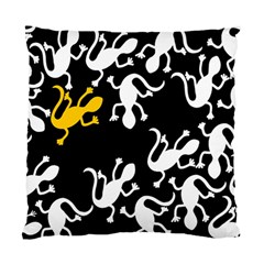 Yellow Lizard Pattern Standard Cushion Case (two Sides) by Valentinaart