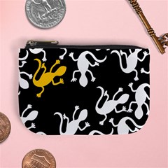 Yellow Lizard Pattern Mini Coin Purses by Valentinaart