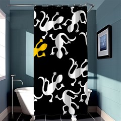 Yellow Lizard Pattern Shower Curtain 36  X 72  (stall)  by Valentinaart