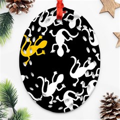 Yellow Lizard Pattern Ornament (oval Filigree) 