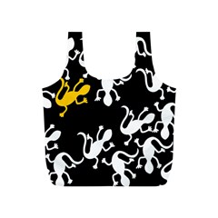 Yellow Lizard Pattern Full Print Recycle Bags (s)  by Valentinaart