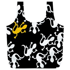 Yellow Lizard Pattern Full Print Recycle Bags (l)  by Valentinaart