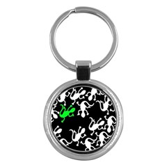 Green Lizards  Key Chains (round)  by Valentinaart