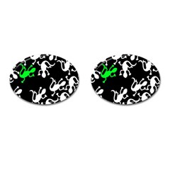 Green Lizards  Cufflinks (oval) by Valentinaart