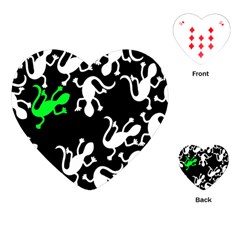 Green Lizards  Playing Cards (heart) 