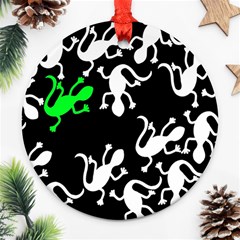 Green Lizards  Round Ornament (two Sides) 