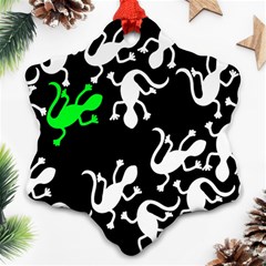 Green Lizards  Snowflake Ornament (2-side)