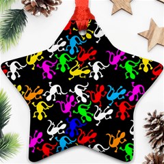 Colorful Lizards Pattern Ornament (star) 