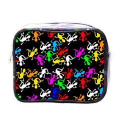 Colorful Lizards Pattern Mini Toiletries Bags by Valentinaart