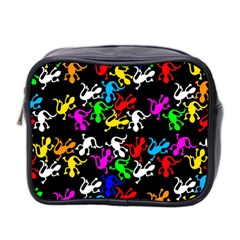 Colorful Lizards Pattern Mini Toiletries Bag 2-side by Valentinaart