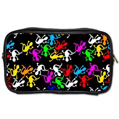 Colorful Lizards Pattern Toiletries Bags by Valentinaart