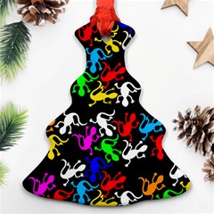 Colorful Lizards Pattern Christmas Tree Ornament (2 Sides)