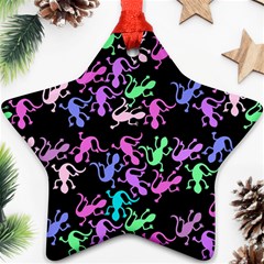 Purple Lizards Pattern Ornament (star) 