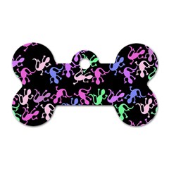 Purple Lizards Pattern Dog Tag Bone (one Side) by Valentinaart