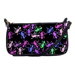 Purple Lizards Pattern Shoulder Clutch Bags by Valentinaart