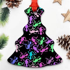 Purple Lizards Pattern Christmas Tree Ornament (2 Sides)